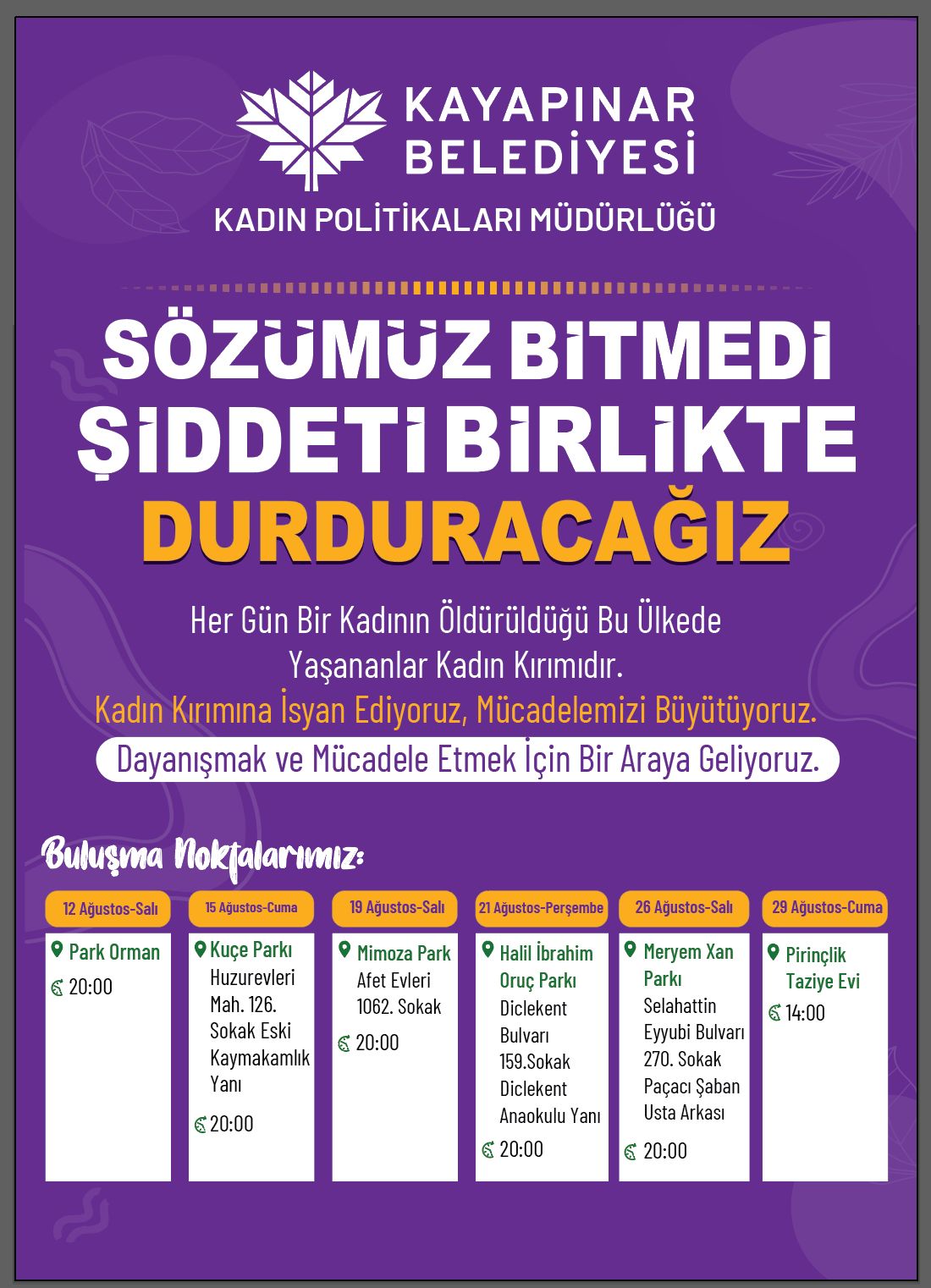 Kadın Cinayetlerine Karşı Eylem Planı