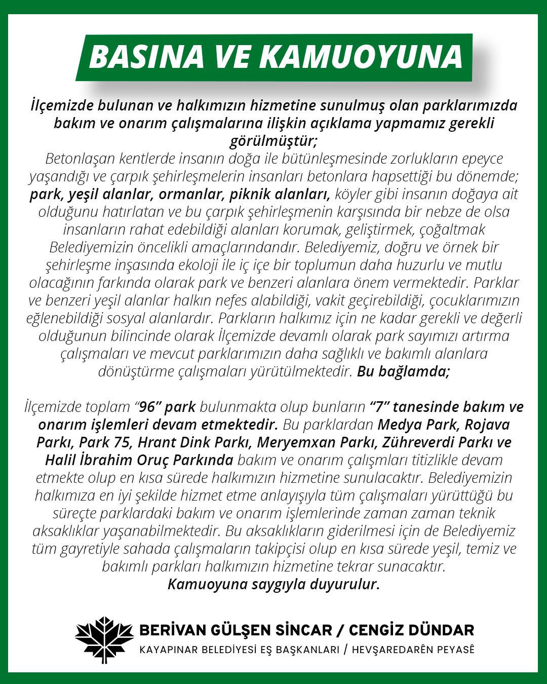 BASINA VE KAMUOYUNA